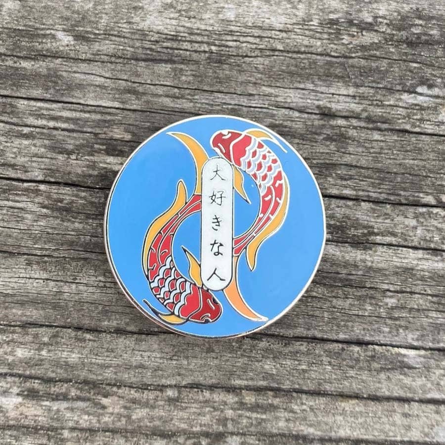 Beloved Person Japanese Koi Enamel Pin - Image 3