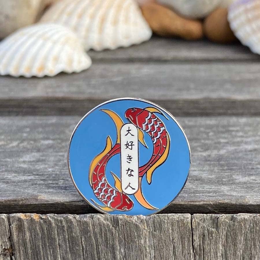 Beloved Person Japanese Koi Enamel Pin - Image 4