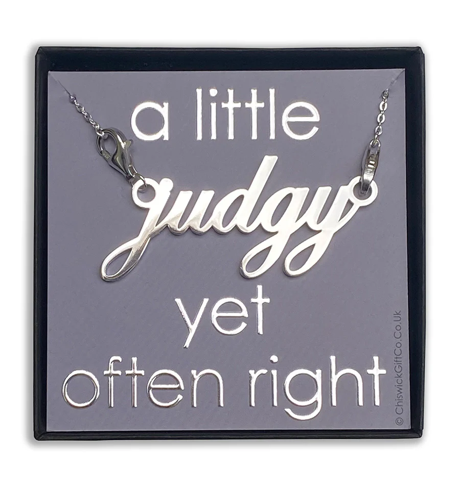 Judgy Solid Sterling Silver Pendant | Bag Charm - Image 4