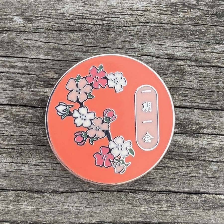 Make Each Day Count Japanese Cherry Blossom Enamel Pin - Image 3