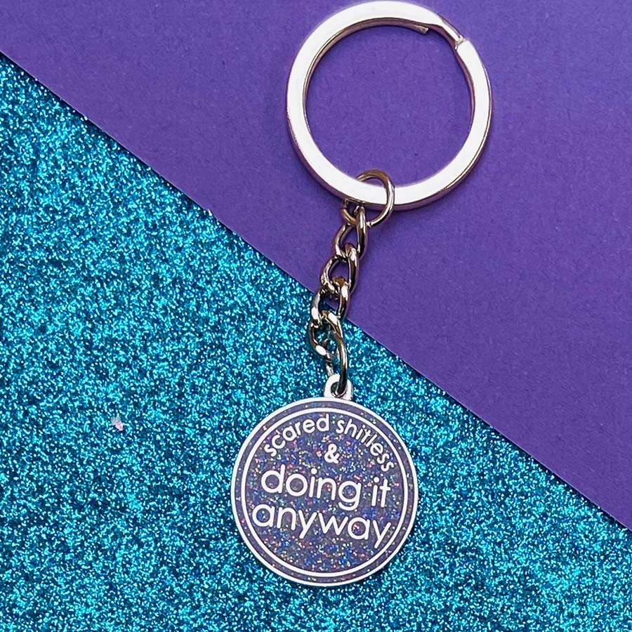 Scared Shitless and Doing it Anyway Keyring - Image 4