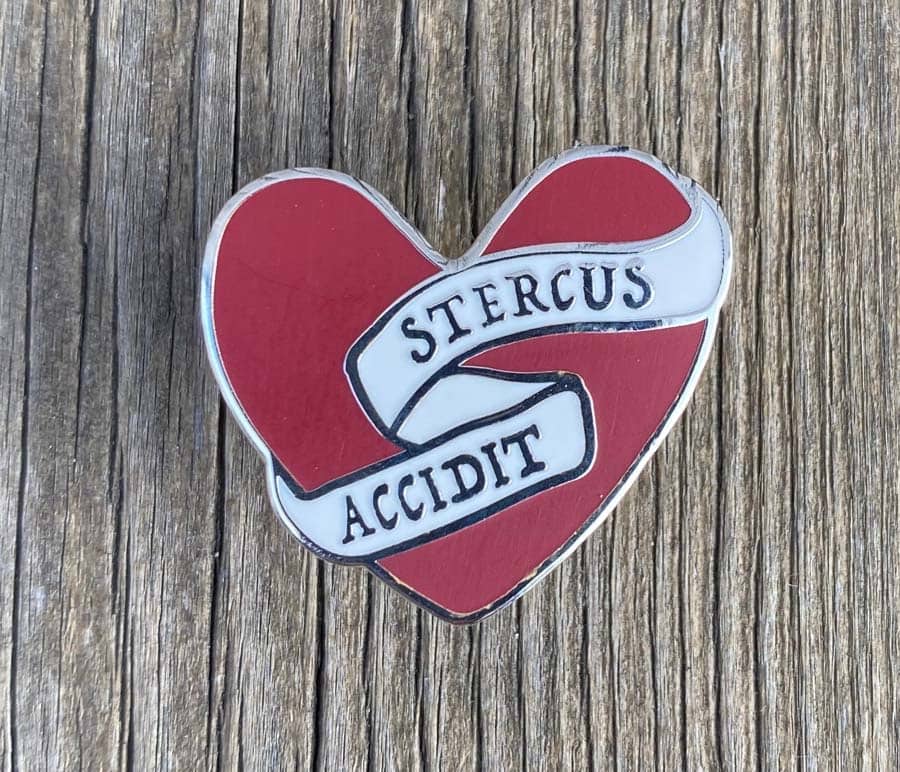 Shit Happens Latin Motto Enamel Pin - Image 4