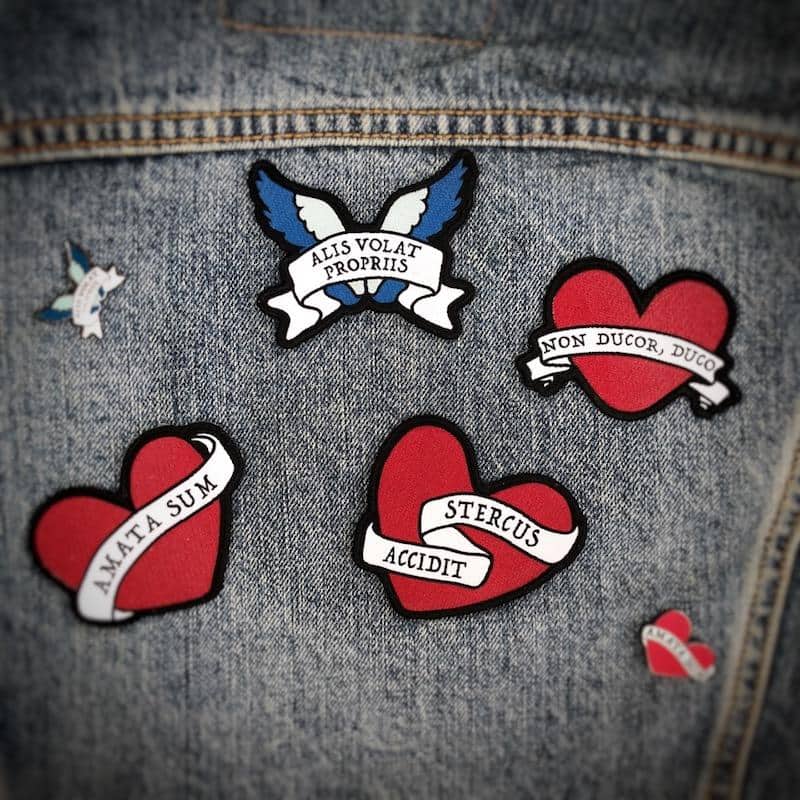 Shit Happens Latin Motto Iron-On Woven Patch - Image 3