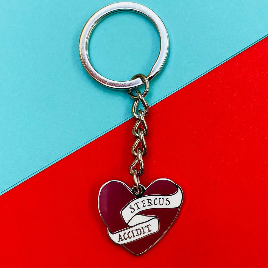 Shit Happens Latin Motto Keyring - Image 4