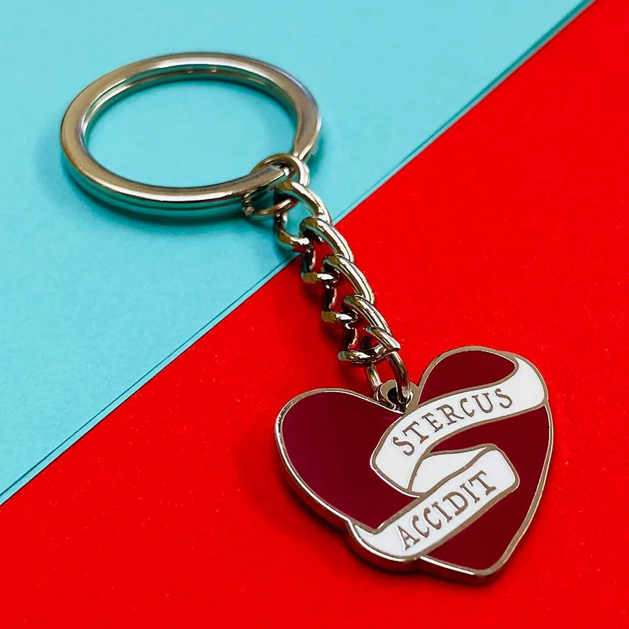Shit Happens Latin Motto Keyring - Image 5
