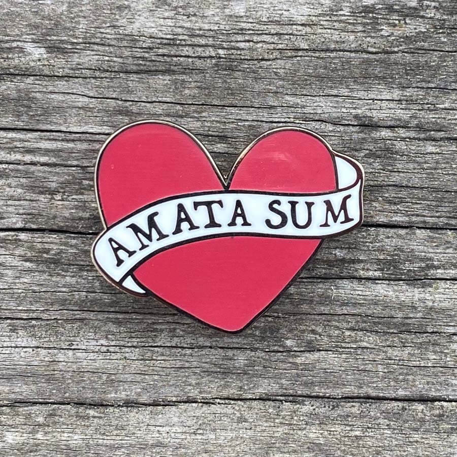 You Are Loved Latin Motto Enamel Pin - Image 3